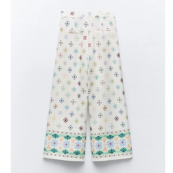 Zara PRINTED LINE BLEND CULOTTES - Picture 4 of 5